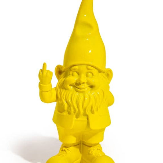 Small Bright Yellow "Naughty Gnome" Figure