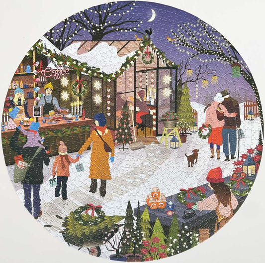Round Puzzles Christmas Market 1000 Piece