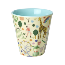 Load image into Gallery viewer, Medium Melamine Cup - Mint Fun Fair Print
