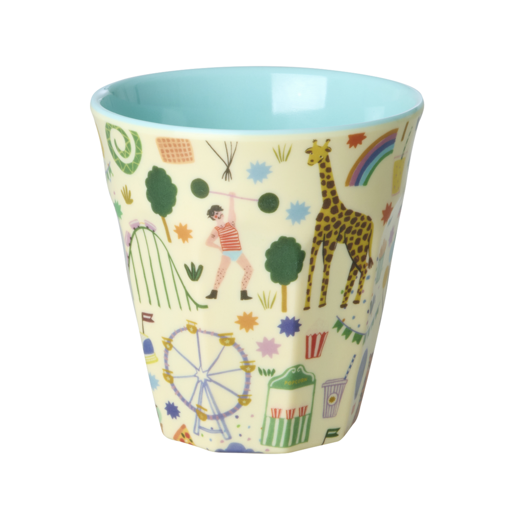 Medium Melamine Cup - Mint Fun Fair Print