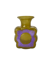 Load image into Gallery viewer, Glass Vase with Embossed Flower Design in Curry - 1L
