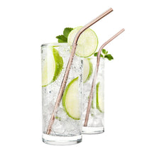 Load image into Gallery viewer, Reusable Stainless Steel Metal Straws - Rose Gold
