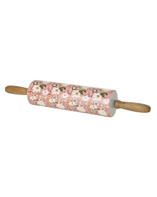 Ceramic Rolling Pin with Alison Flower Print