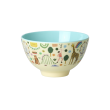 Load image into Gallery viewer, Small Melamine Bowl - Mint Fun Fair Print
