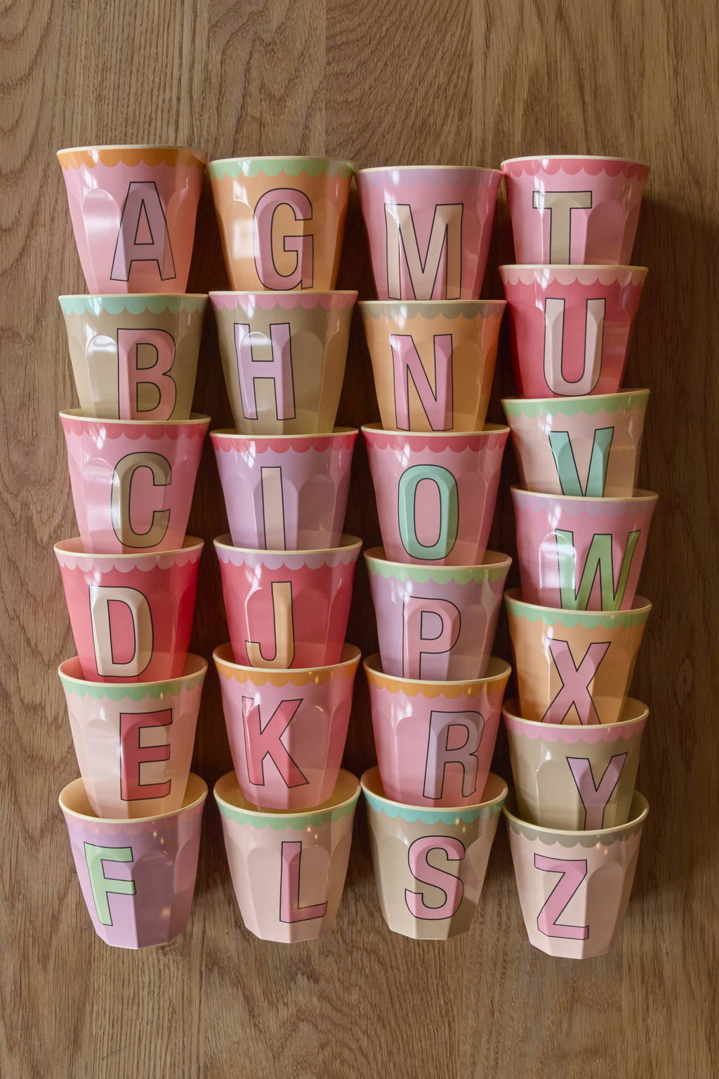 Vintage Colour Letter Cups