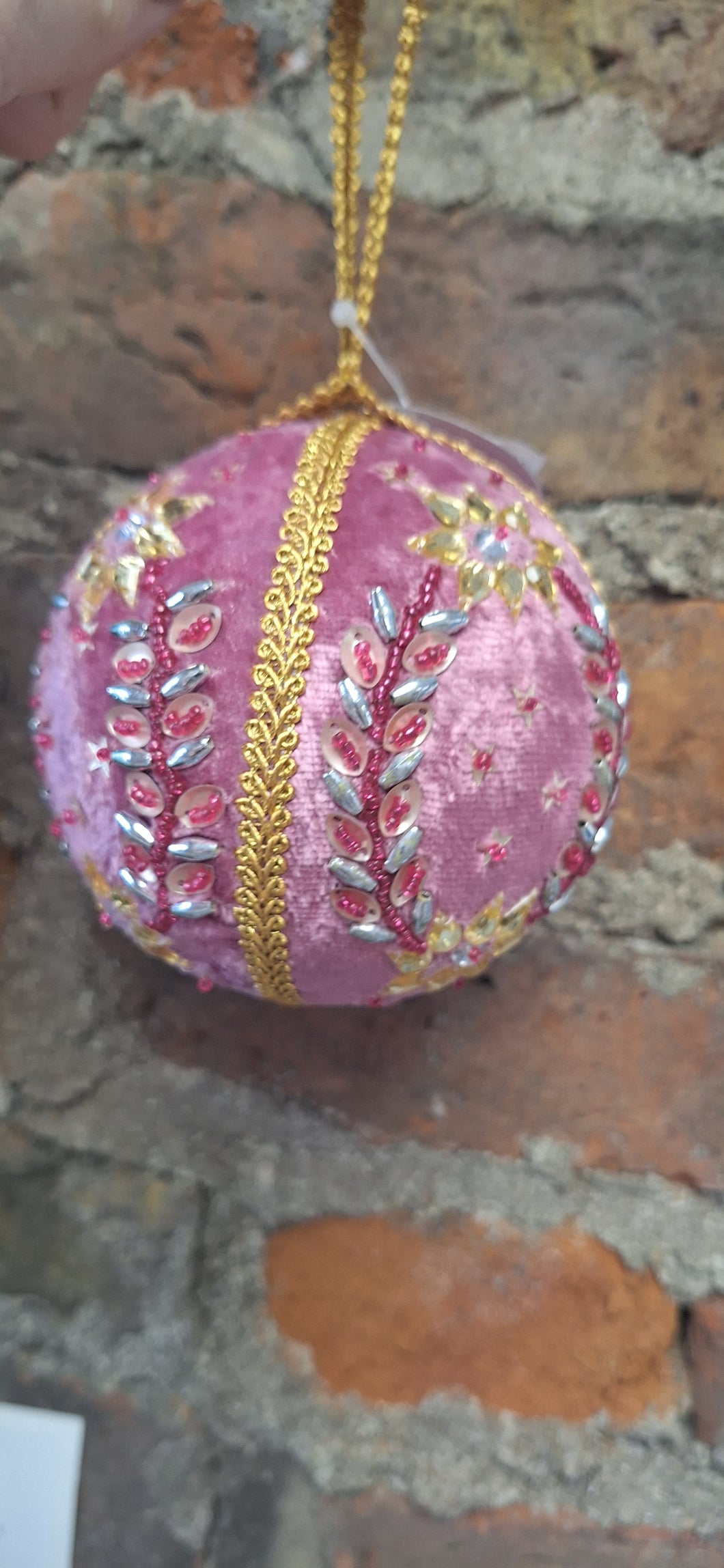 Large Velvet Beaded Bauble