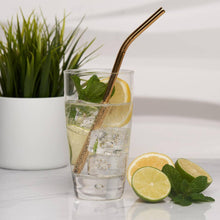 Load image into Gallery viewer, Reusable Stainless Steel Metal Straws - Gold
