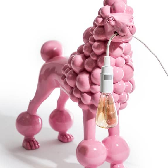 Standing Pink Poodle Lamp