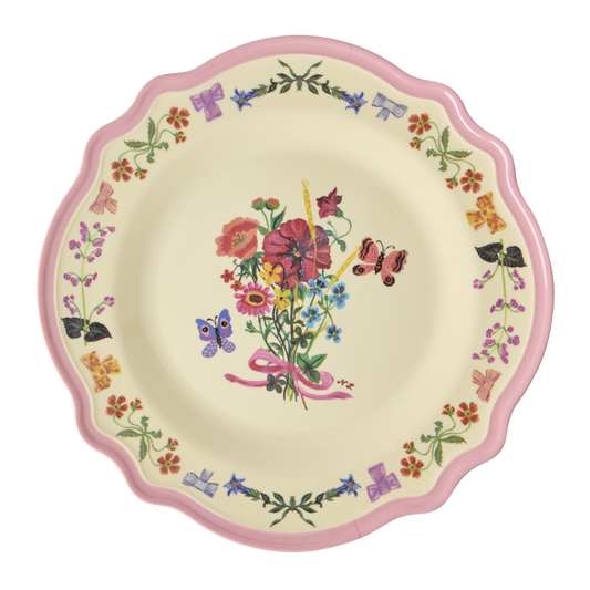 Melamine Vintage Style Dinner Plate - Nathalie Lete Print
