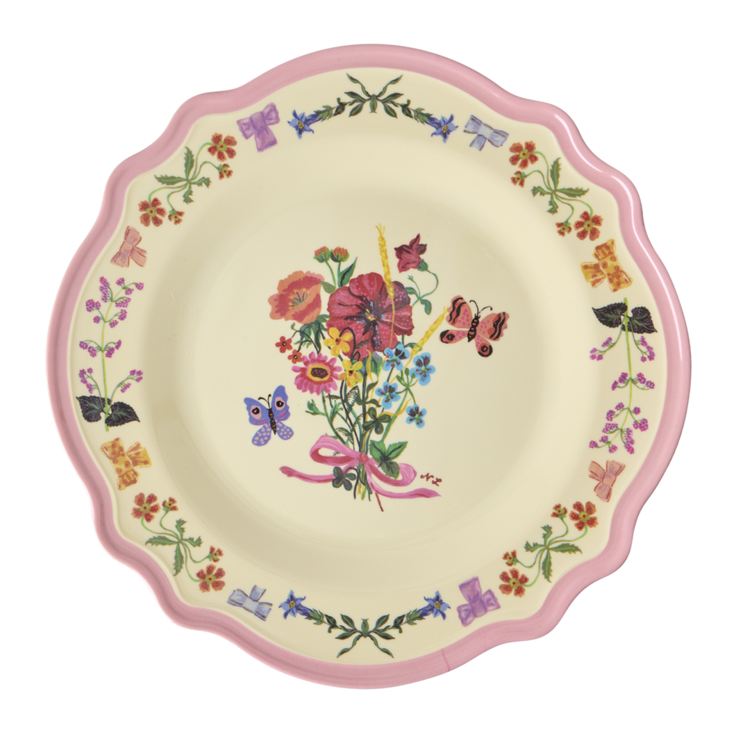 Melamine Vintage Style Dinner Plate - Nathalie Lete Print