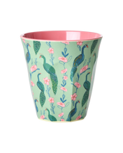 Load image into Gallery viewer, Melamine Cup with Peacock Power Print - Medium
