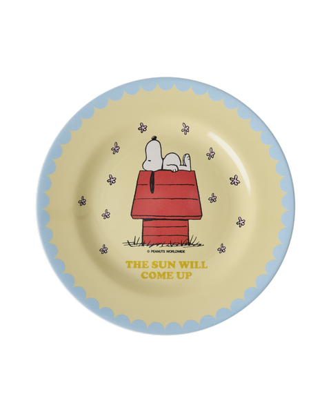 Plate - Cream Snoopy Print