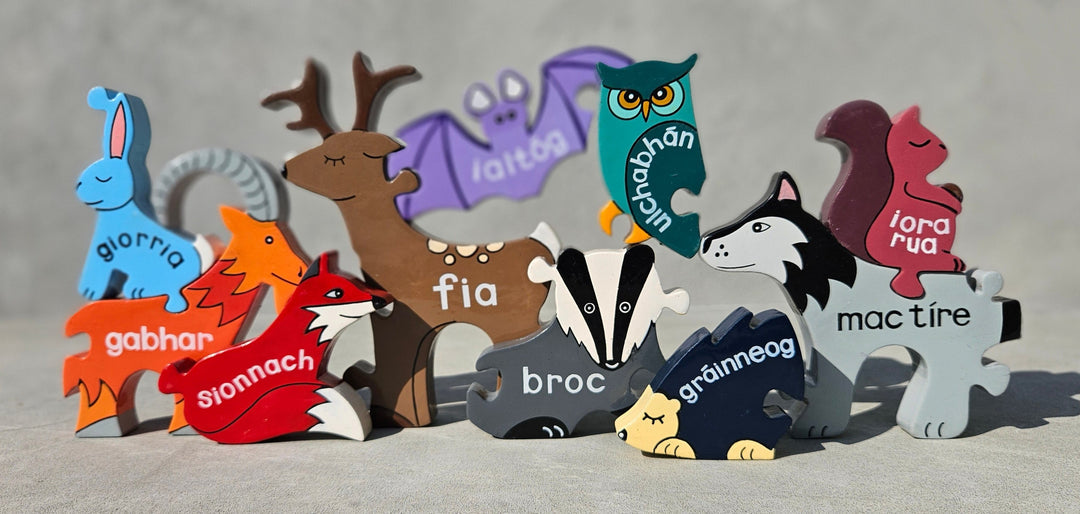 Irish Wildlife Wooden Jigsaw As Gaeilge