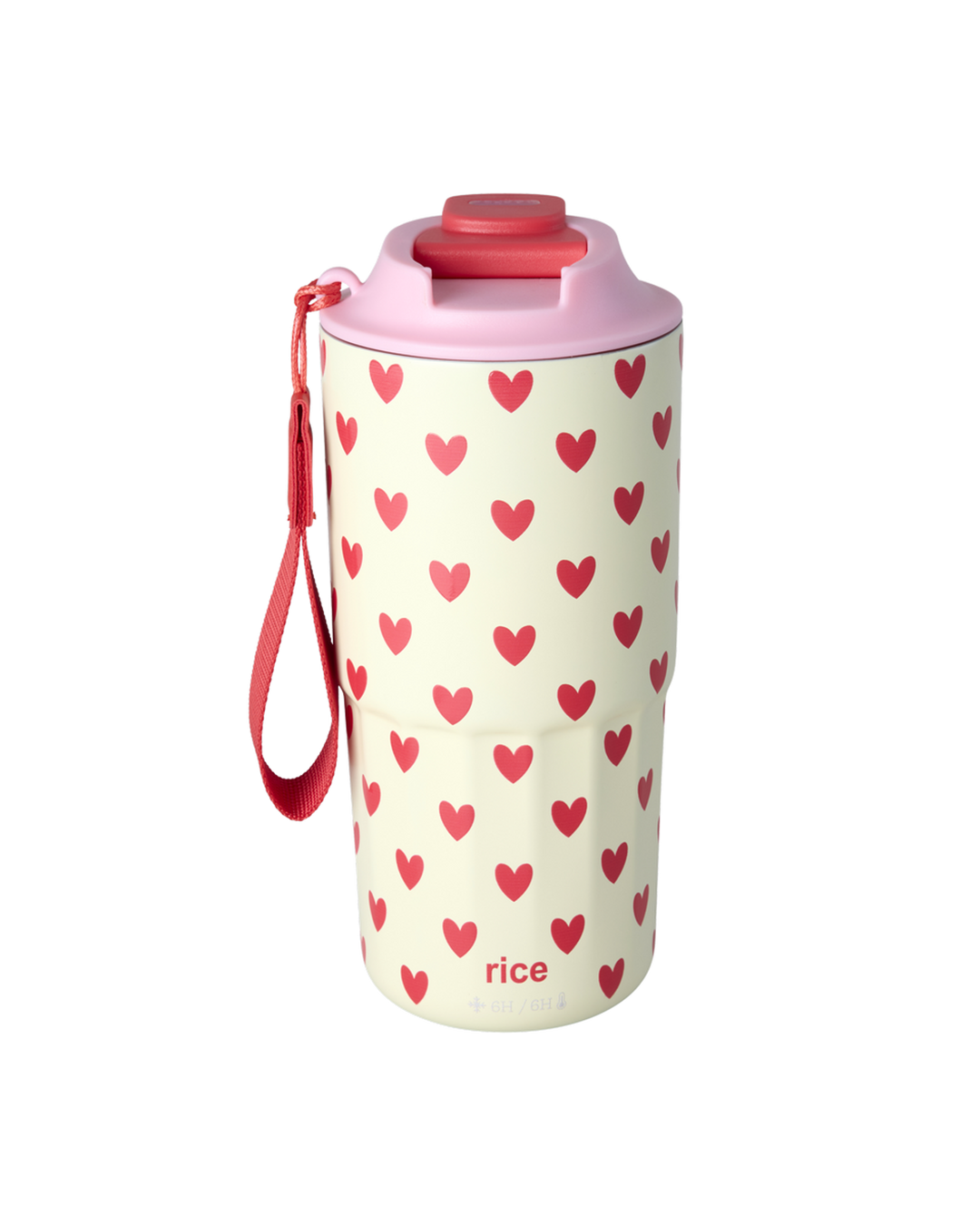 Large Stainless Steel Thermo Cup - Darling Hearts Print