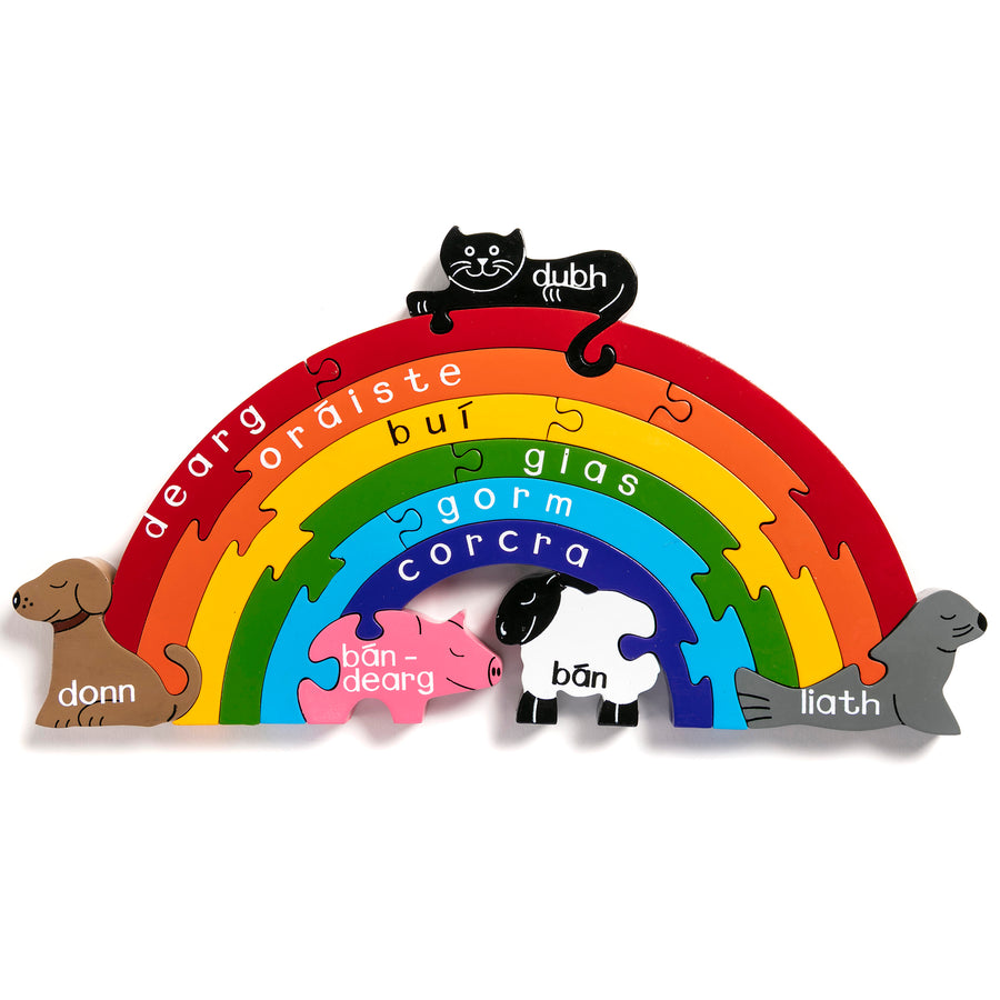 Rainbow Jigsaw Puzzle as Gaeilge