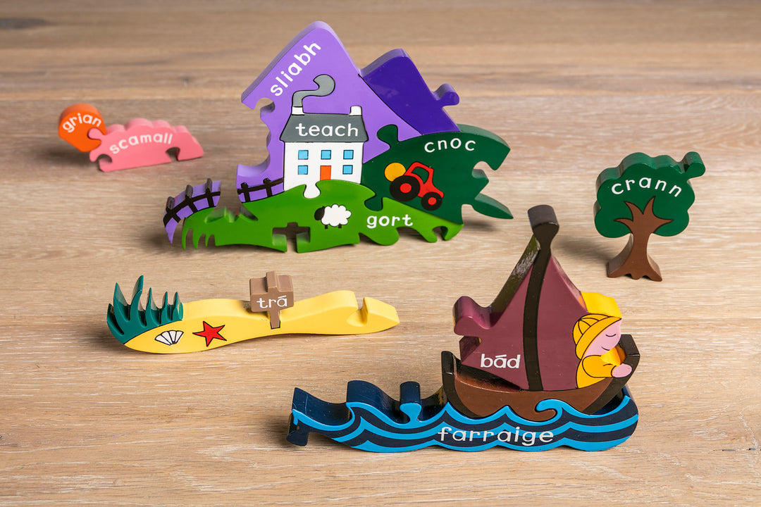 Irish Scene Wooden Jigsaw As Gaeilge