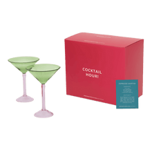 Load image into Gallery viewer, Martini Cocktail Glasses Gift Set - Set of 2
