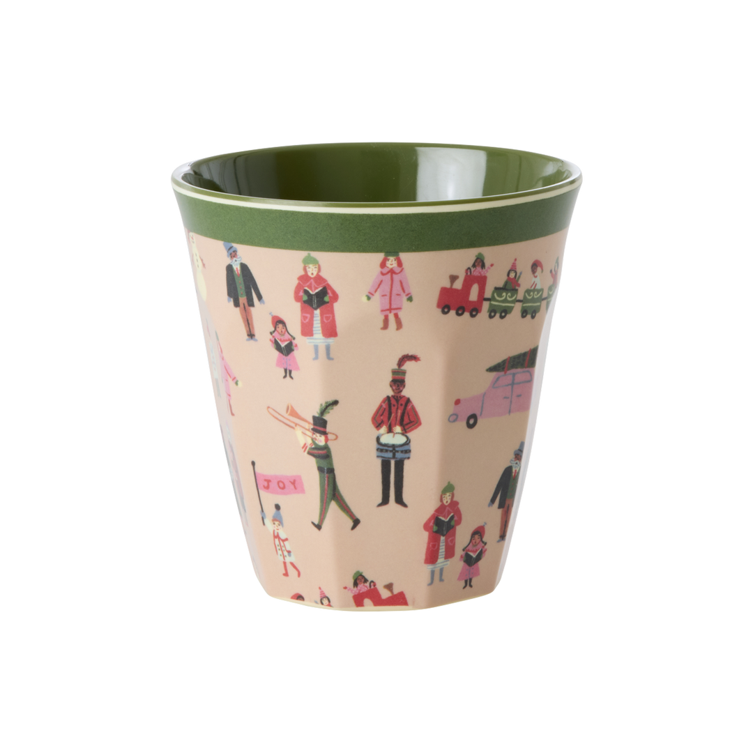 Medium Melamine Cup - Dusty Pink - Holiday Print