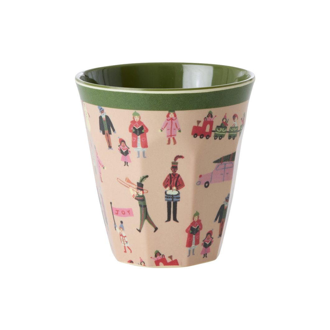 Medium Melamine Cup - Dusty Pink - Holiday Print
