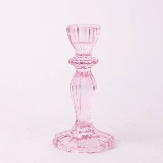 Pink Classic Glass Candle Holder