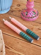 Load image into Gallery viewer, Bubble LED Candle in Green and Soft Pink
