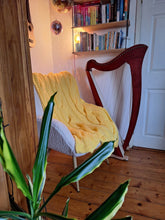 Load image into Gallery viewer, Super Chunky Cable Knit Blanket - Small - Yellow

