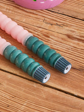 Load image into Gallery viewer, Bubble LED Candle in Green and Soft Pink
