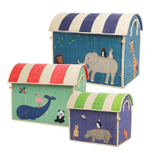 Load image into Gallery viewer, Raffia Toy Baskets - Animal Theme
