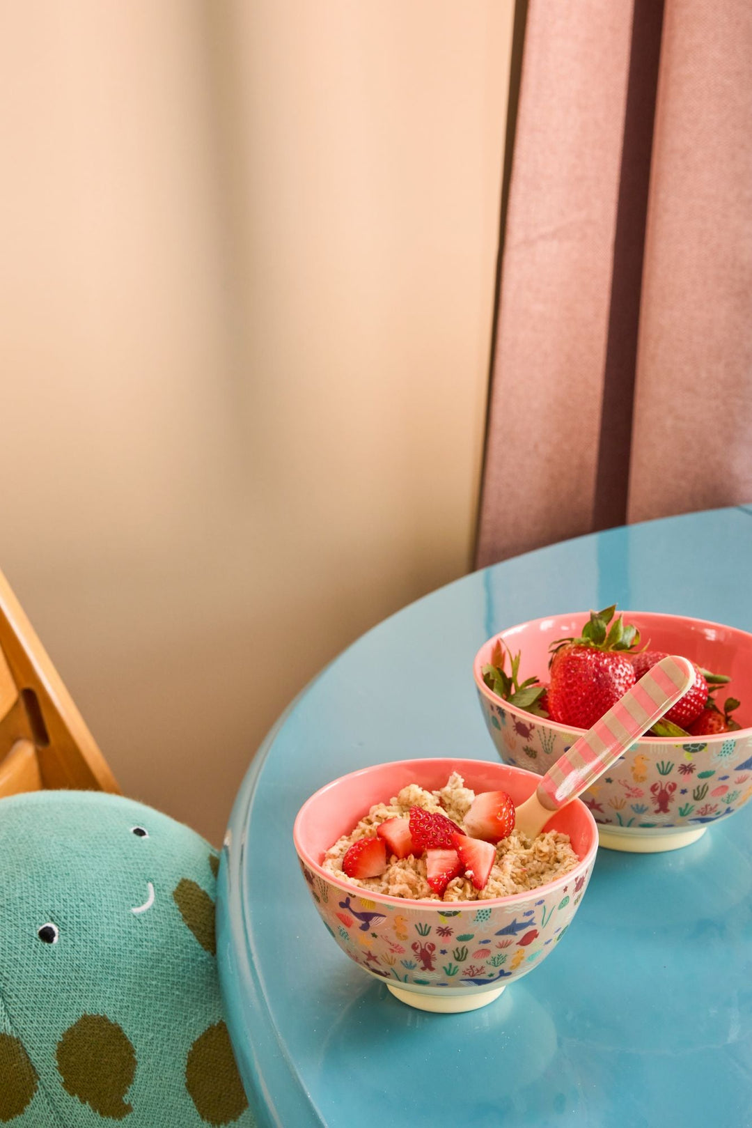 Melamine Small Bowl - Coral Ocean Print