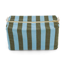 Load image into Gallery viewer, Olive/Blue Stripe Wash Bag
