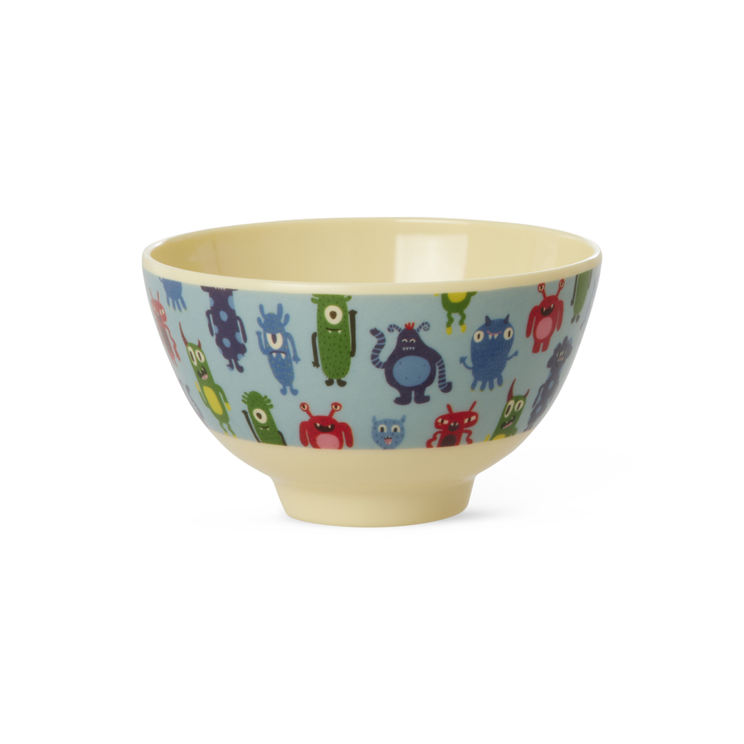 Small Kids Bowl - Soft Blue - Monsters Print