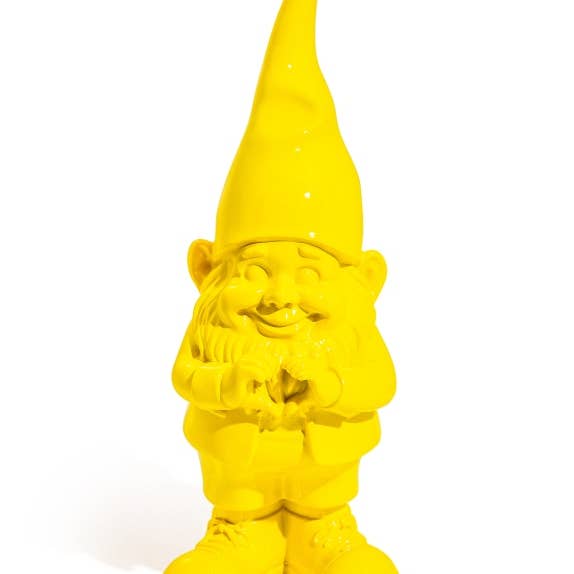 Medium Bright Yellow "Heart Hands Gnome" Figure