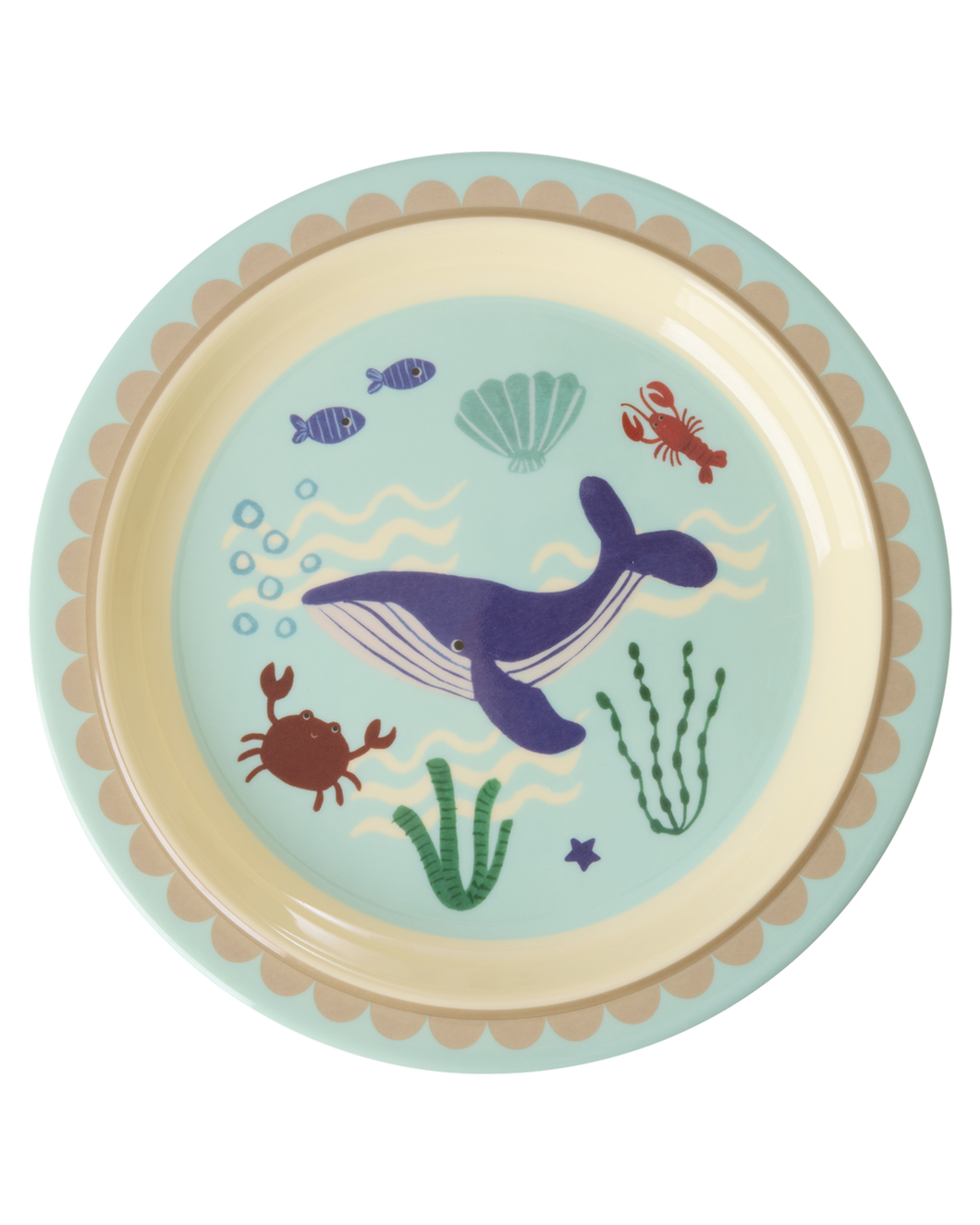 Melamine Kids Lunch Plate - Blue Ocean Print