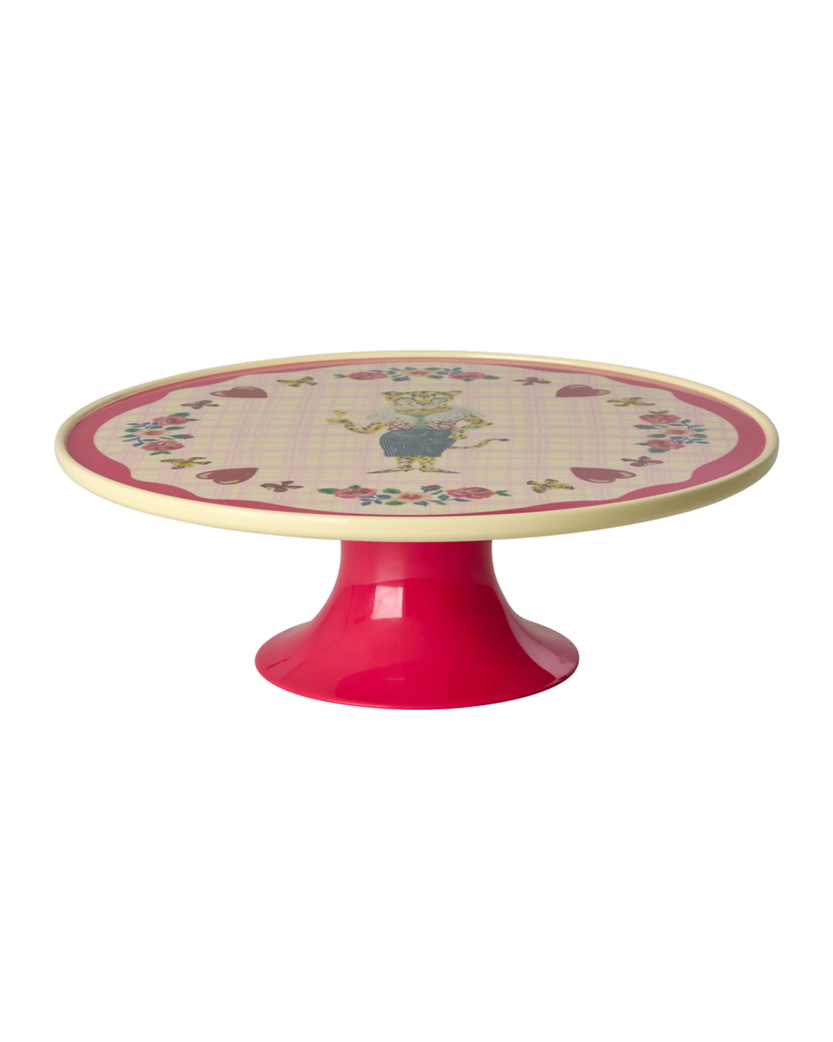 Melamine Cake Stand with Nathalie Lété Print - Red Kiss Colour