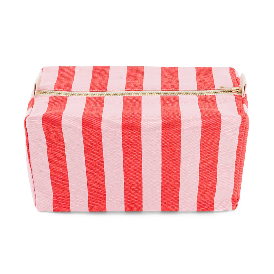 Candy Pink/Tomato Stripe Wash Bag