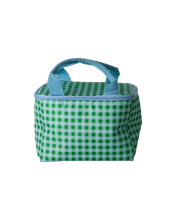 Load image into Gallery viewer, Cooler Bag - Blue and Green Checkers - Small
