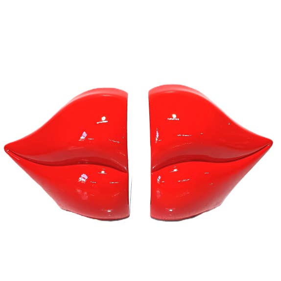 Set of Red Lips Bookends