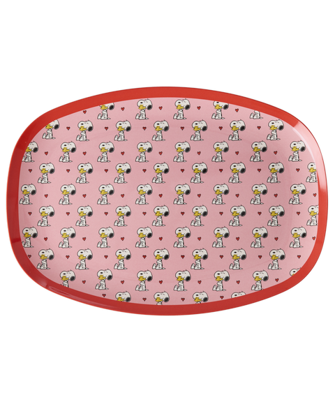 Rectangular Plate - Pink Snoopy Print
