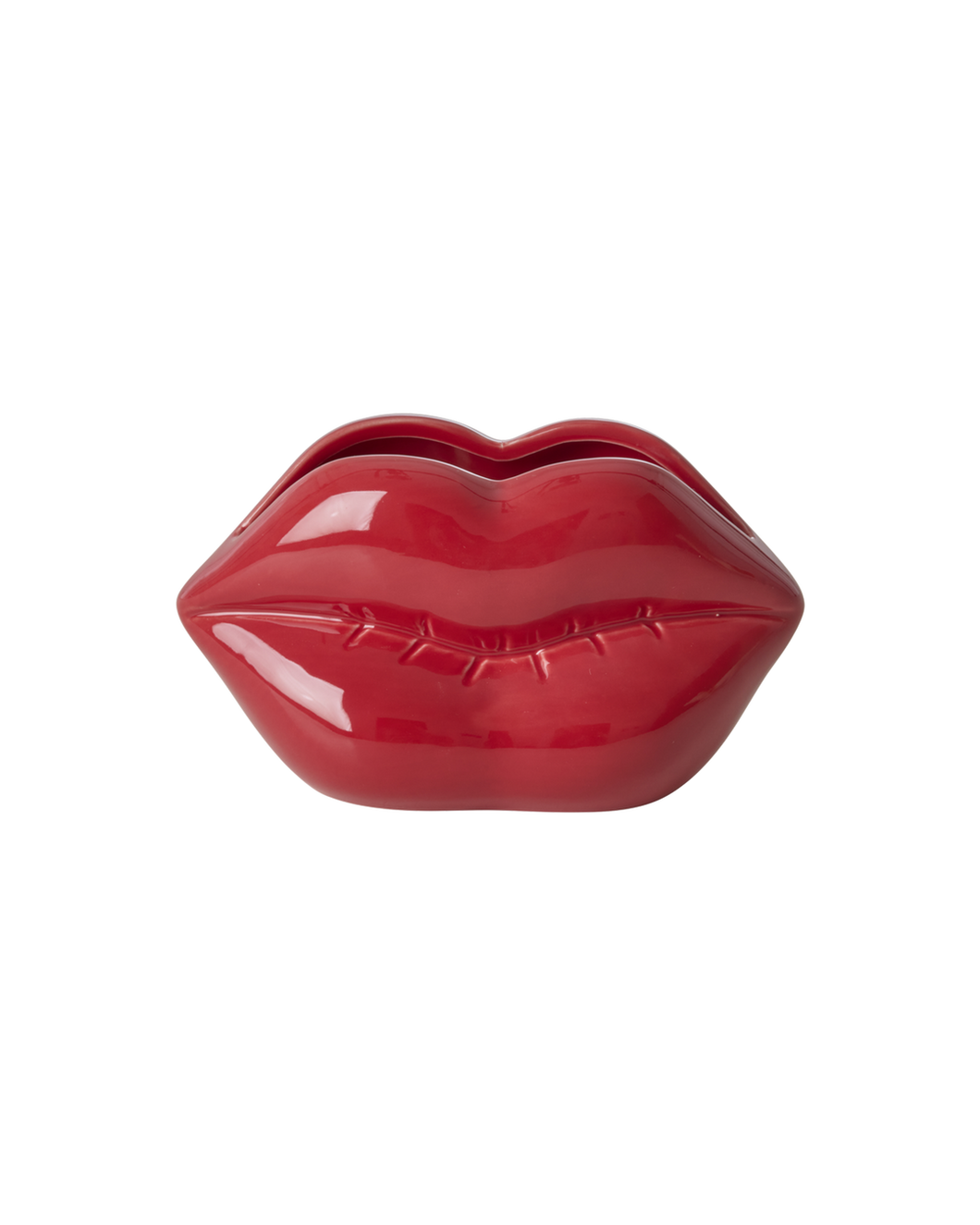 Ceramic Vase in Lips Shape - Red - 300ml