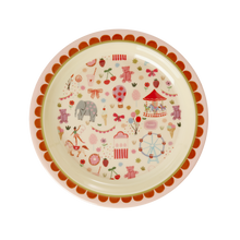 Load image into Gallery viewer, Melamine Lunch Plate - Pink Fun Fair Print
