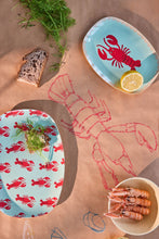 Load image into Gallery viewer, Large Rectangular Dinner Plate - New Lobster Print
