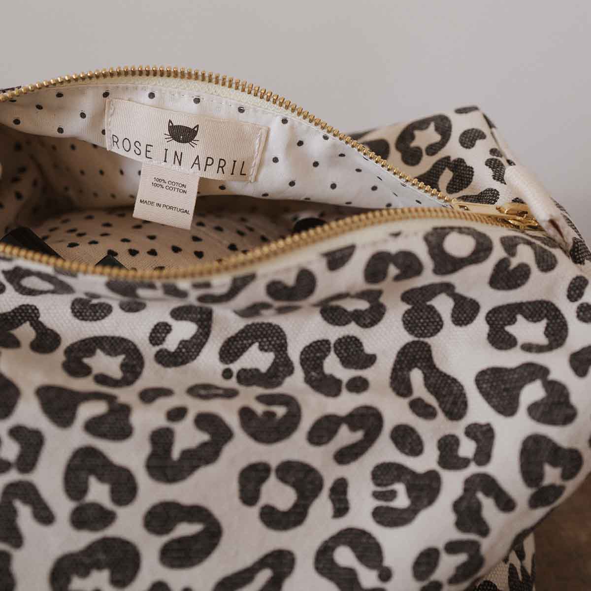 Leopard Greige Wash Bag
