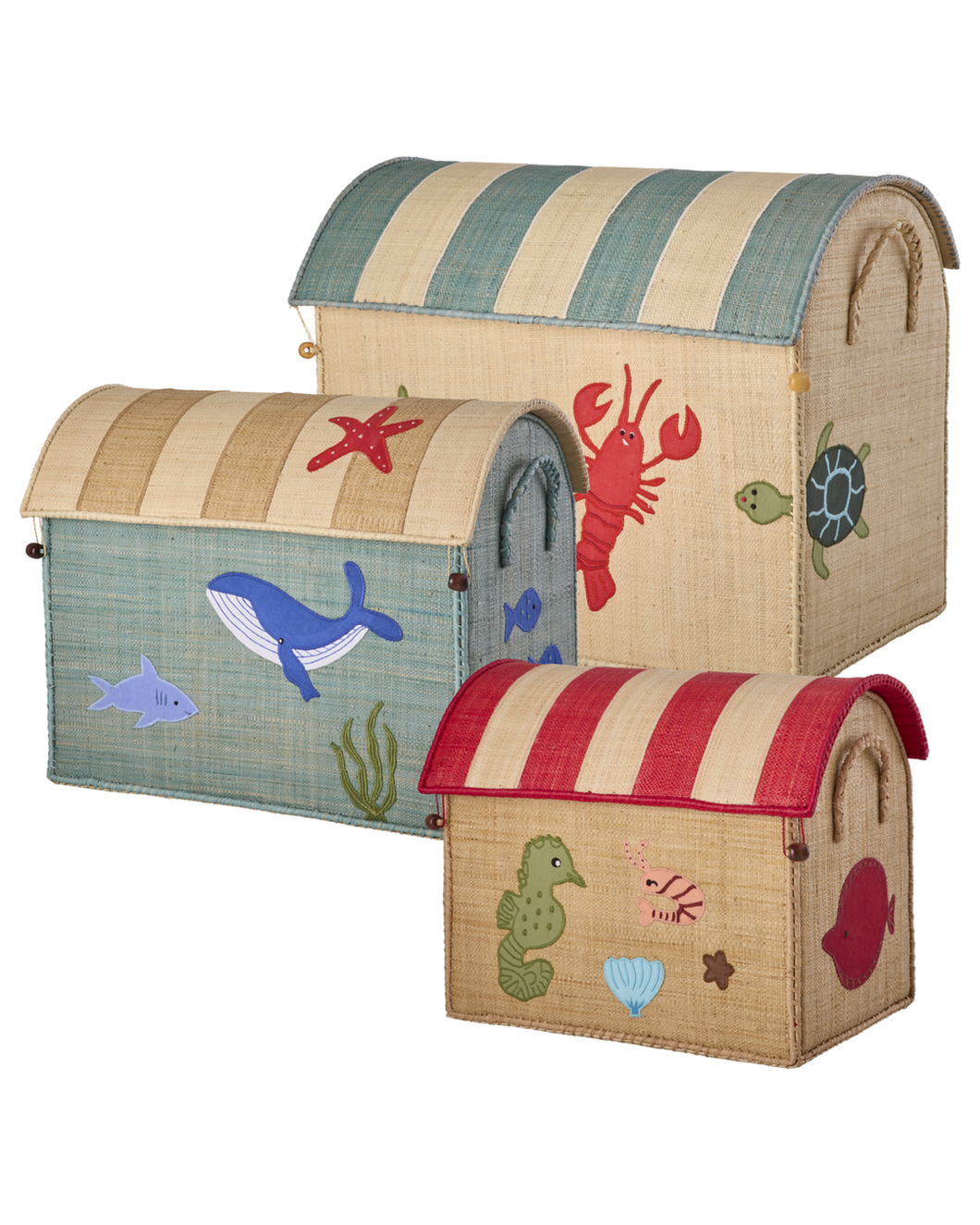Raffia Toy Baskets - Ocean Theme