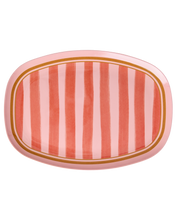Load image into Gallery viewer, Melamine Rectangular Plate with Organic Stripes Print
