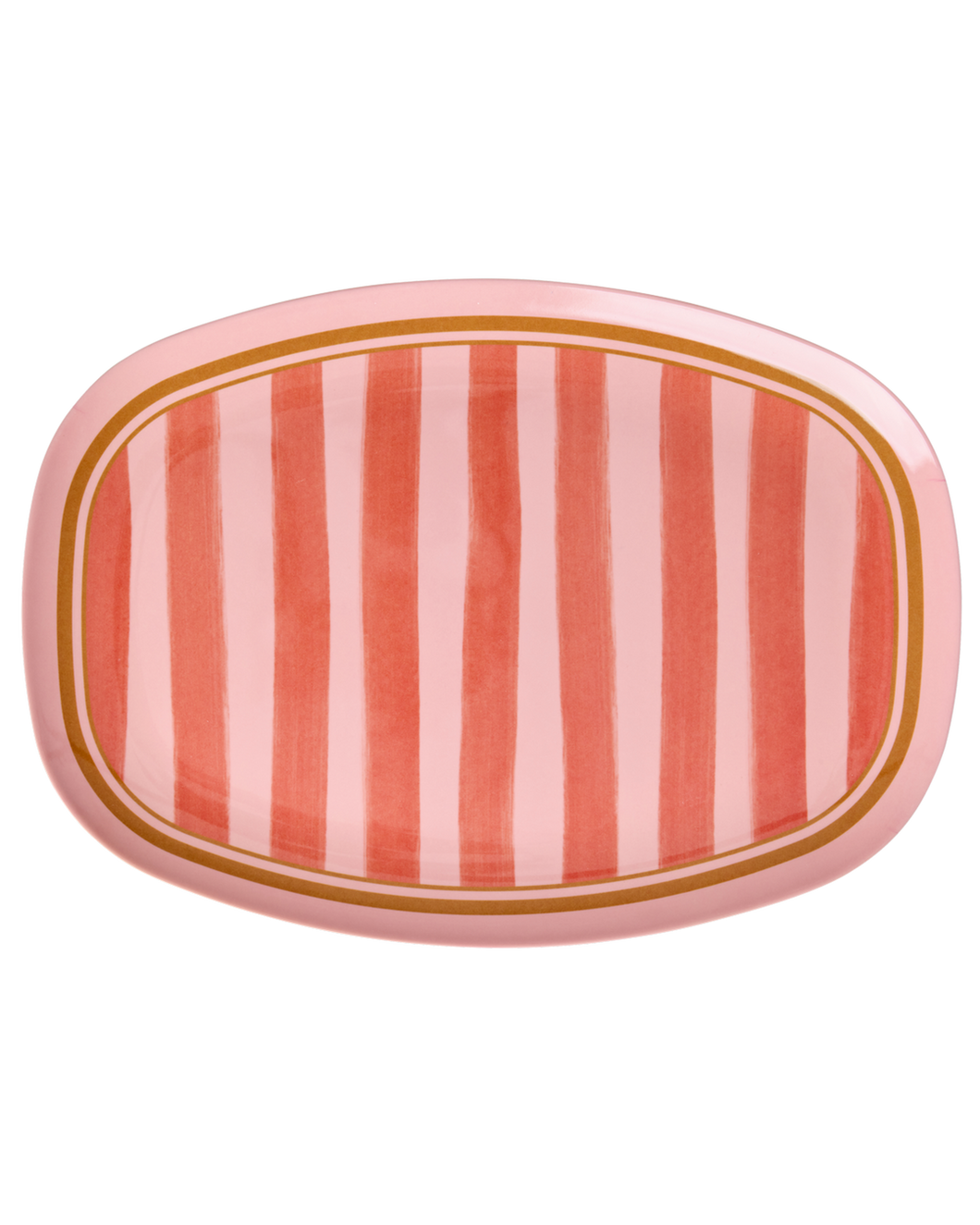 Melamine Rectangular Plate with Organic Stripes Print