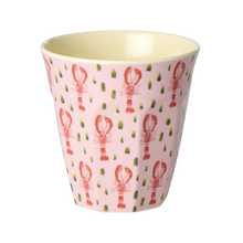 Load image into Gallery viewer, Medium Melamine Cup - Pink Lobster Print

