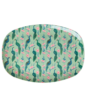 Load image into Gallery viewer, Melamine Rectangular Plate with Peacock Power Print
