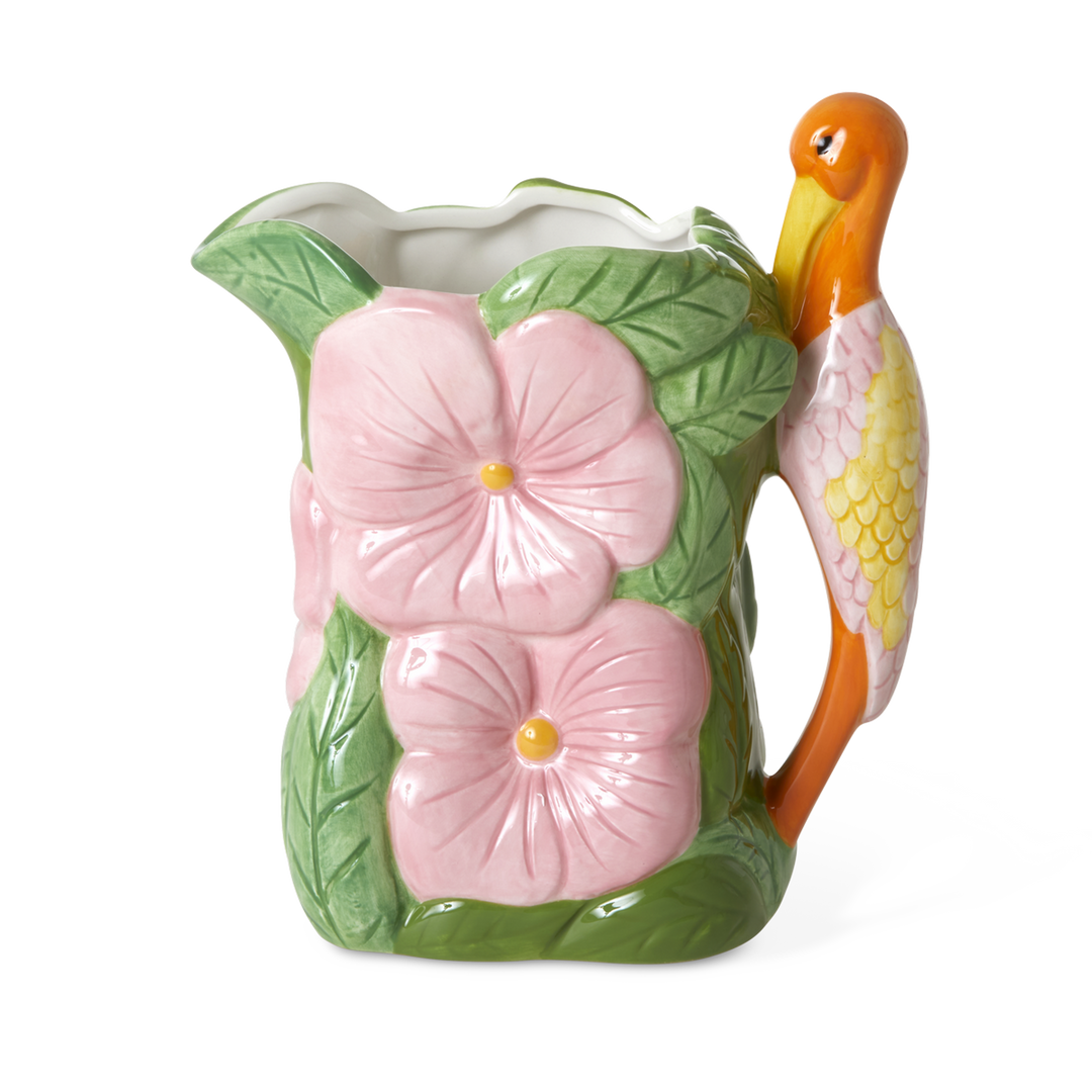 Ceramic Flower Vase with Bird Handle
