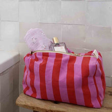 Load image into Gallery viewer, Orchid/Tomato Stripe Wash Bag

