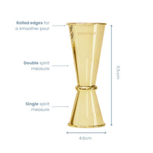Load image into Gallery viewer, Double Jigger Stainless Steel Spirit Measure - Gold
